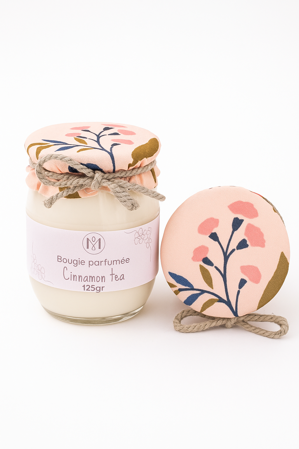 Bougie "Cinnamon tea" en pot de verre recyclé