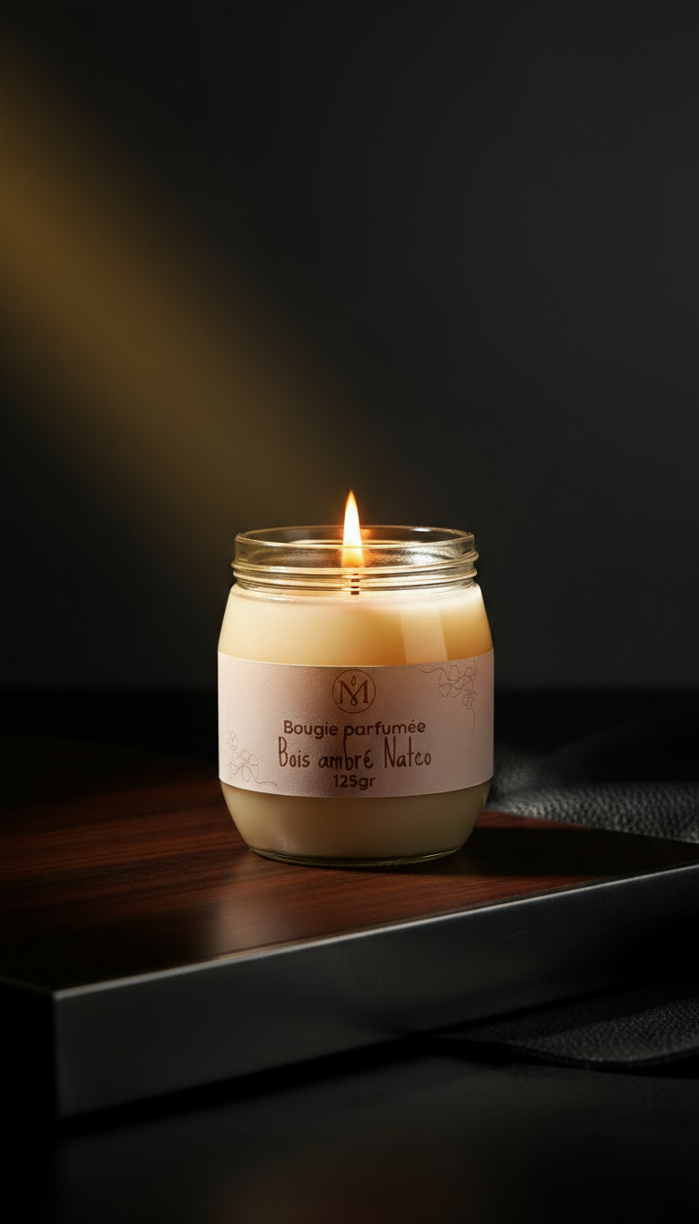 Bougies bois ambre natco