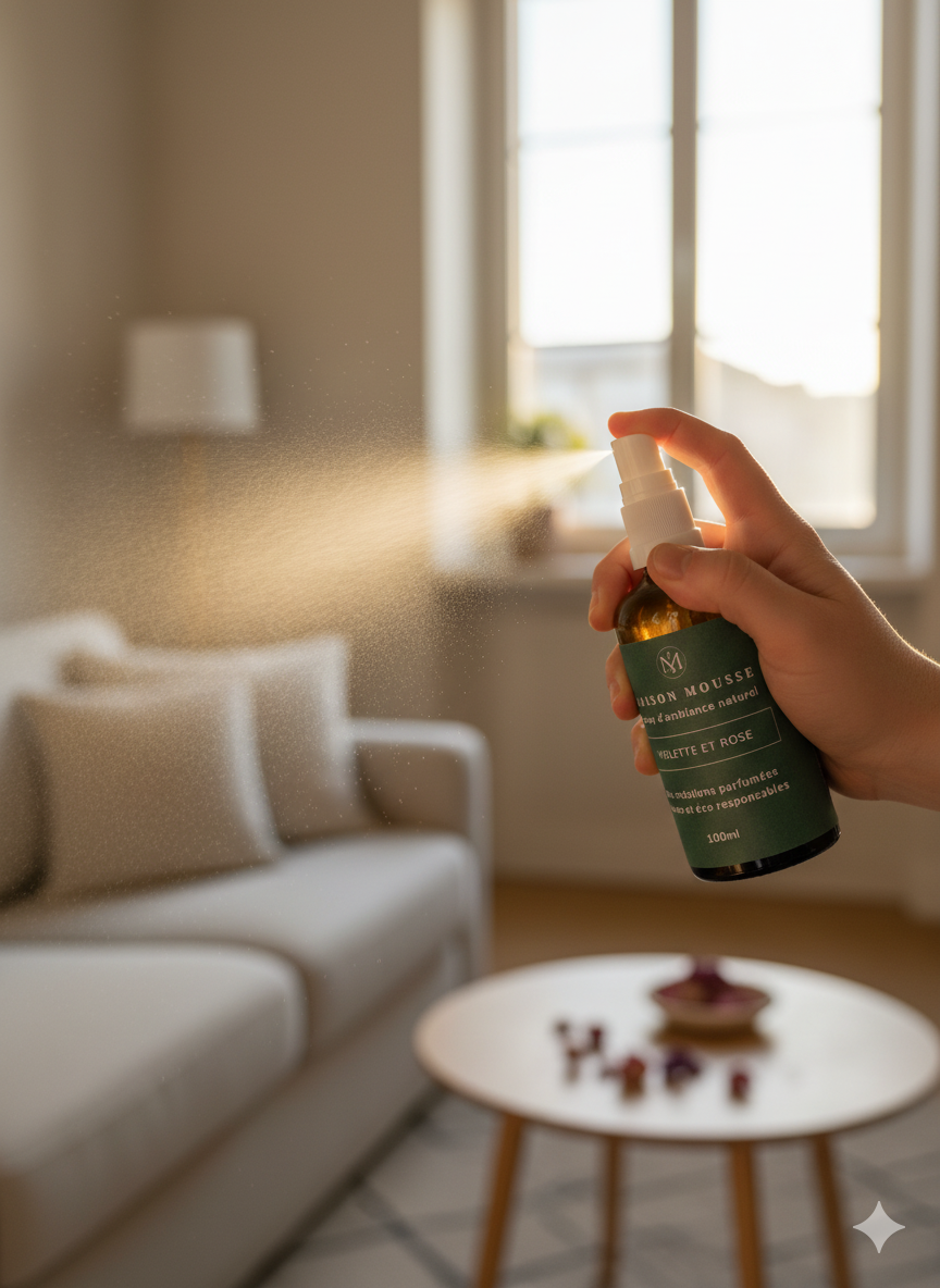 Spray maison mousse violette et rose