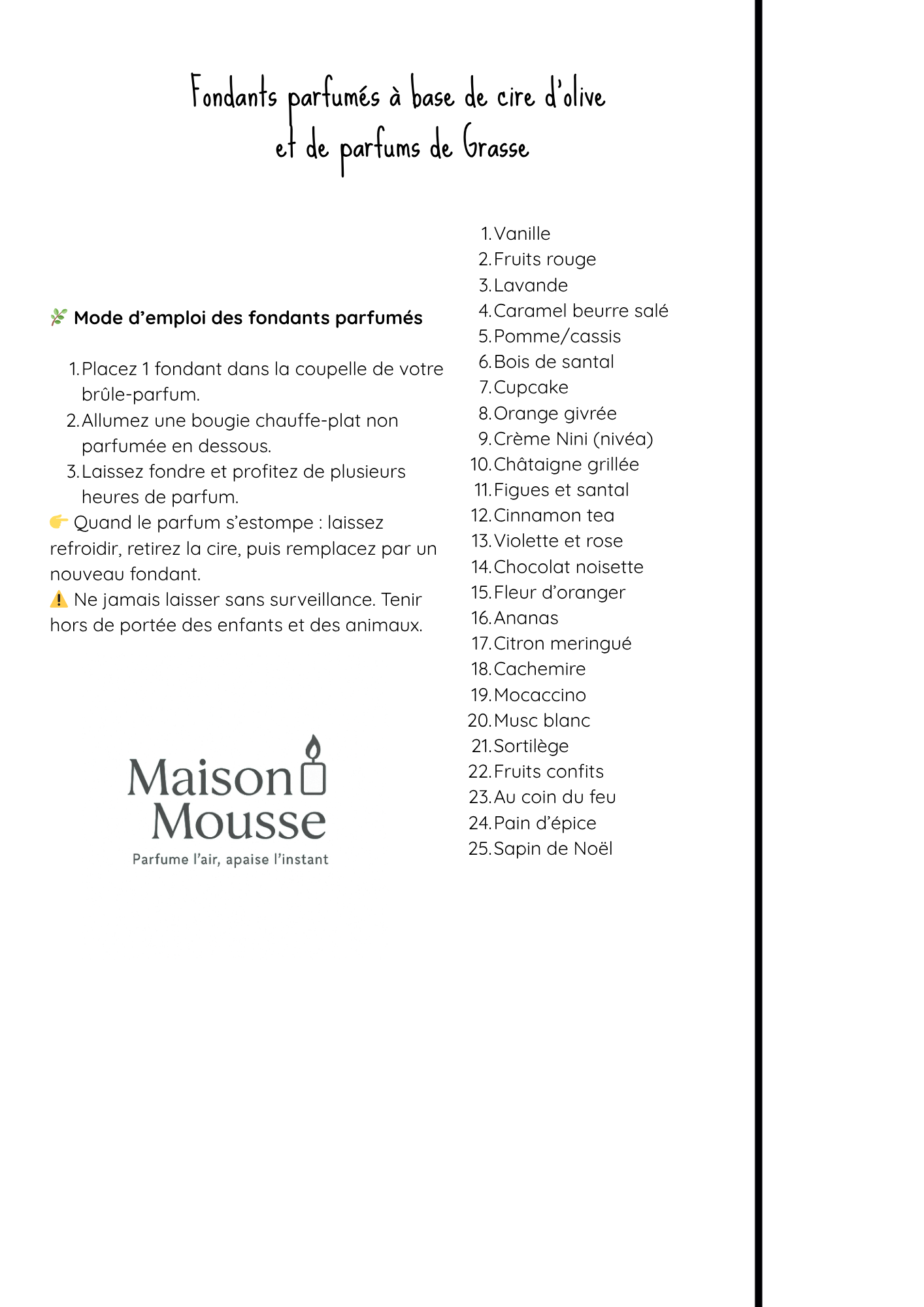 Calendrier de l’Avent – 25 fondants parfumés en cire d’olive