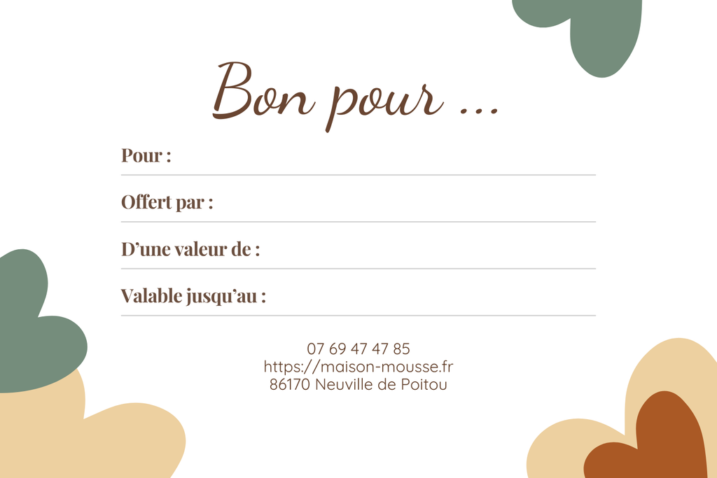 Carte Cadeau Maison Mousse