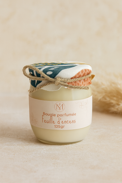 Bougie naturelle feuille d'encens
