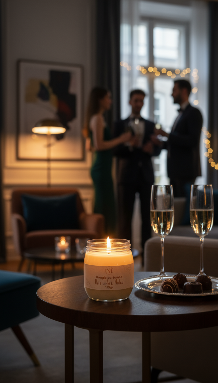 Bougie parfumée maison mousse bois ambre natco