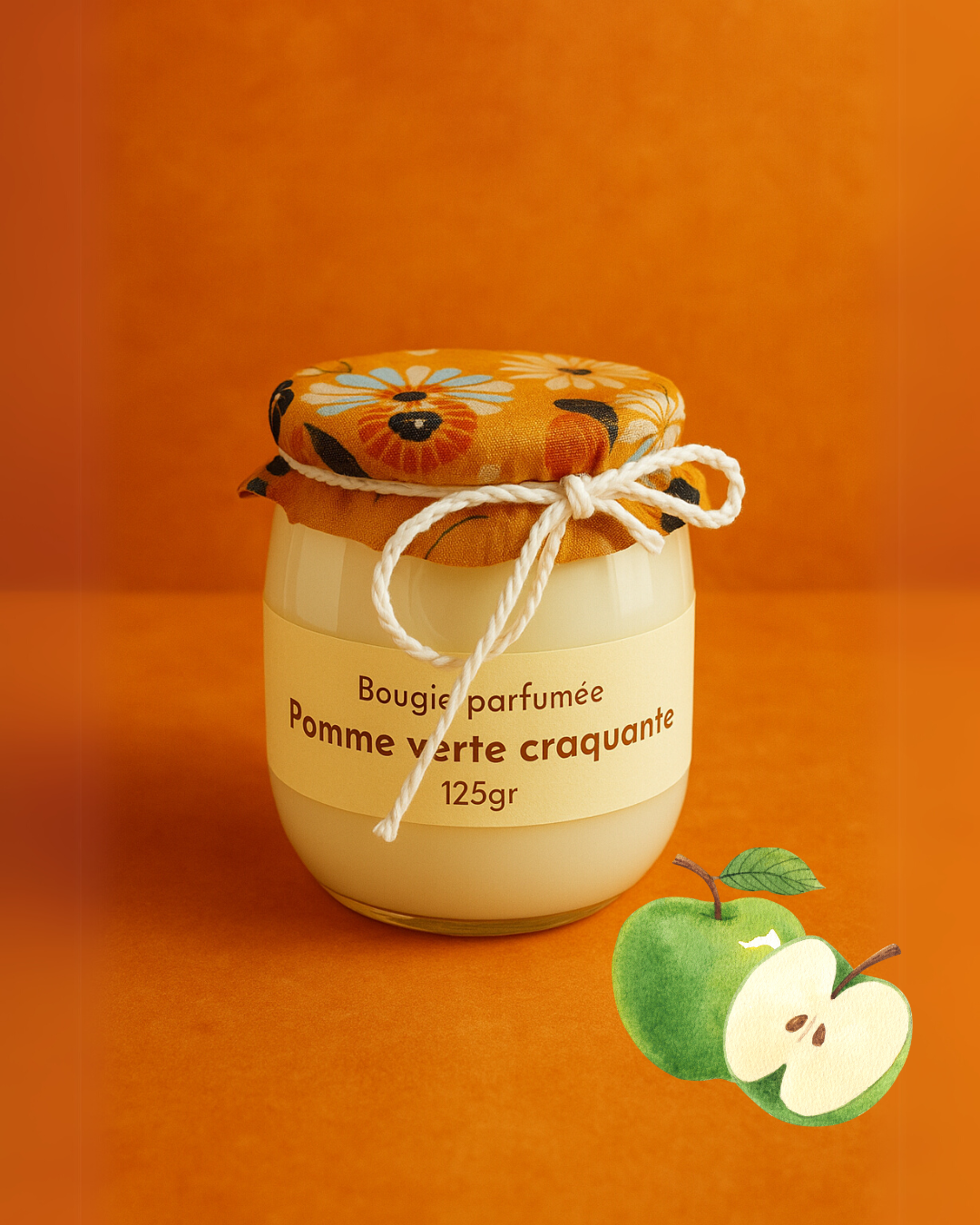 Bougie parfumee pomme verte maison-mousse
