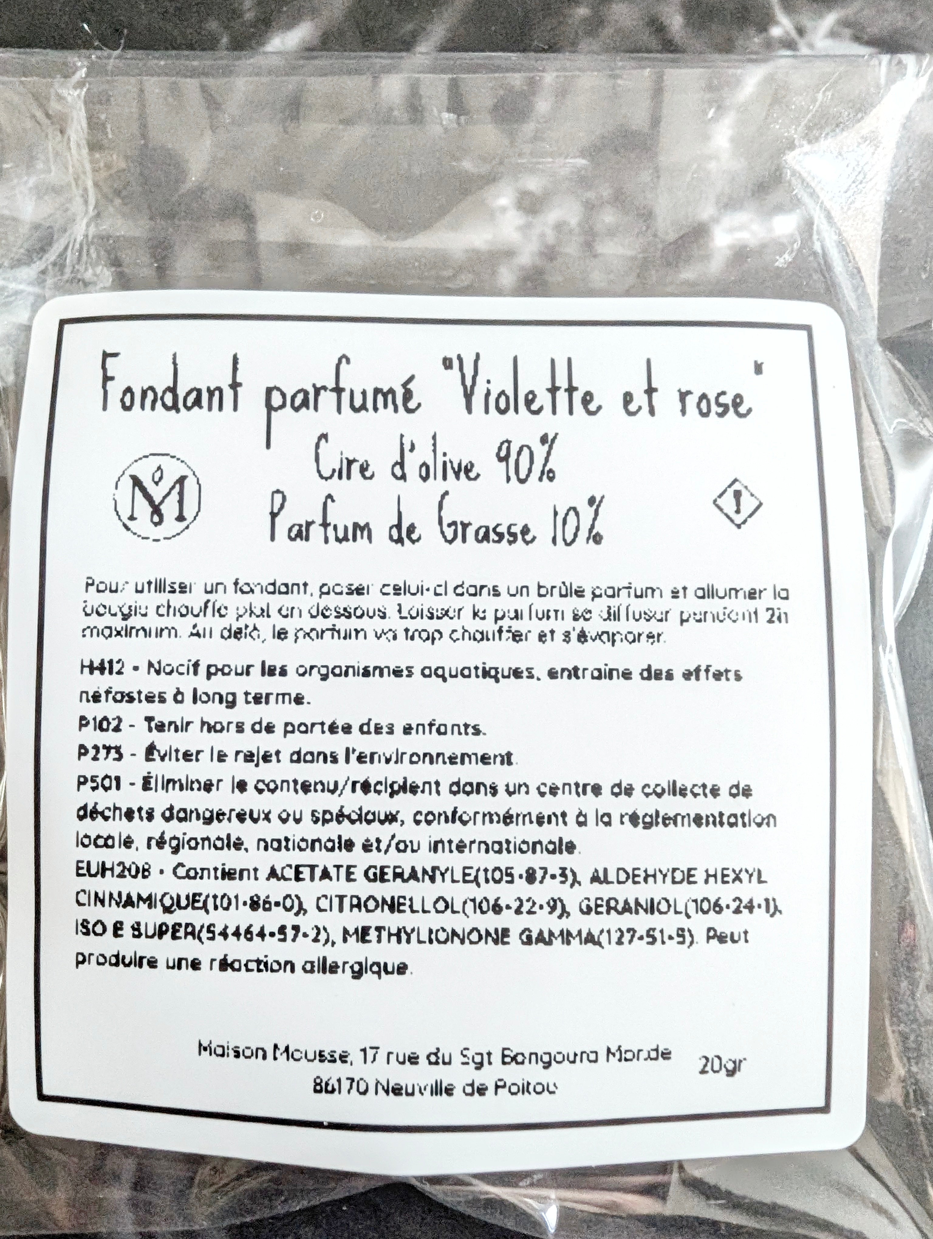 Fondant parfumé violette et rose