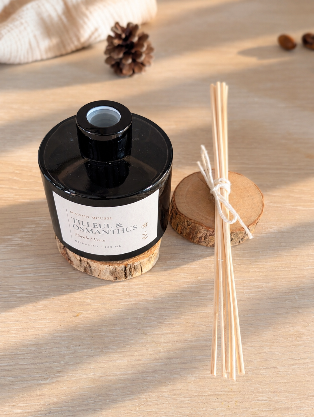 Diffuseur à tiges sans alcool « Tilleul et Osmanthus »