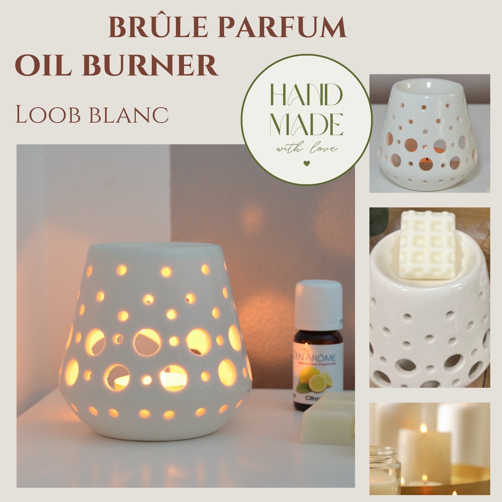Diffuseur de parfum LOOB Blanc fait main