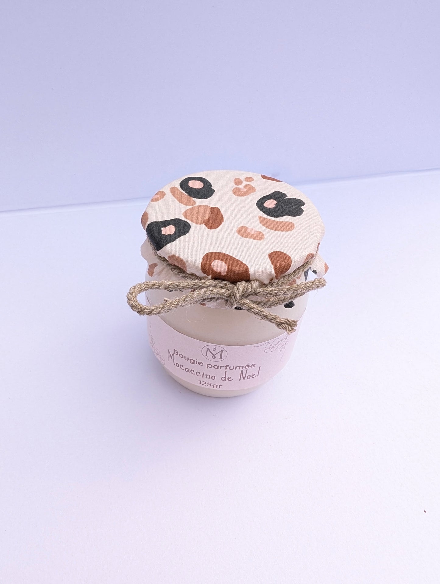 Bougie "Mocaccino" en pot de verre recycle