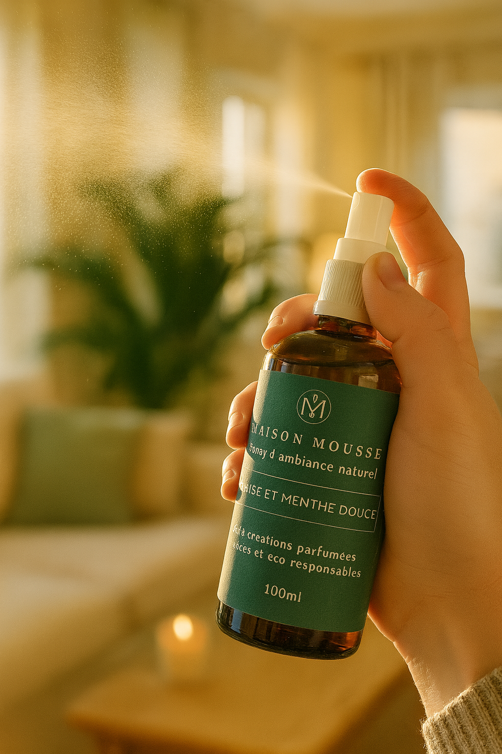 Spray d'ambiance fraise et menthe douce