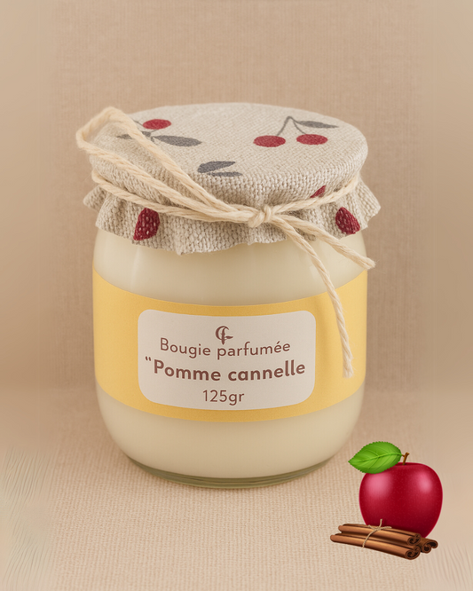 bougie parfumée pomme cannelle maison-mousse