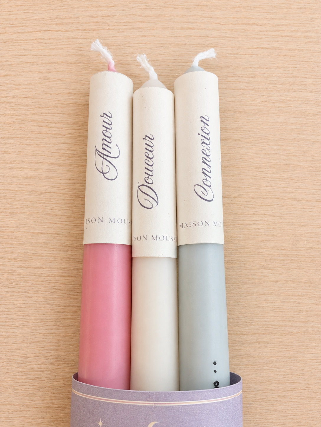 Bougies d'intention, coffret "Tendresse'