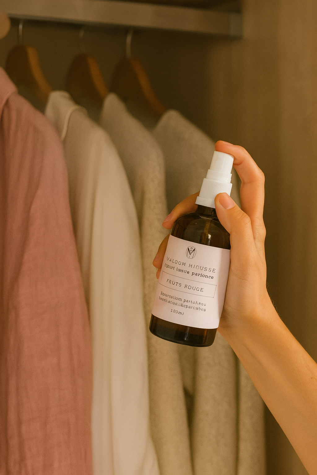 Brume textile sans alcool, fruits rouge