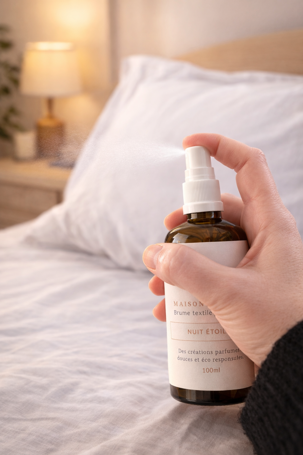 Brume Textile Sans Alcool "Nuit Étoilée" – Parfum d'Ambiance Artisanal | Maison Mousse