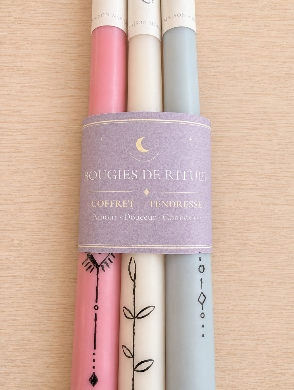 Bougies d'intention, coffret "Tendresse'