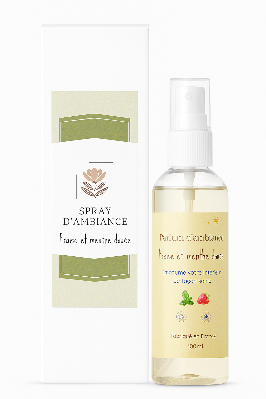parfum d'ambiance fraise et menthe douce maison-mousse