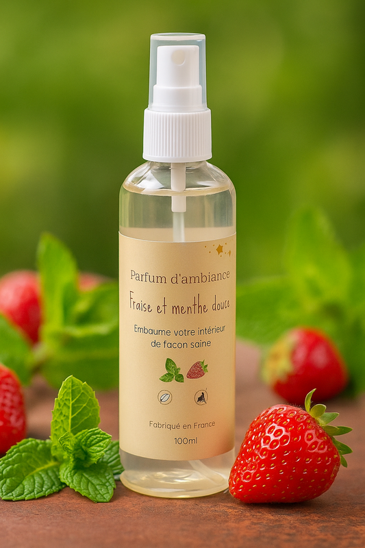 spray d'ambiance fraise et menthe douce maison-mousse